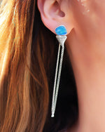 Opal Shark Chain Earrings