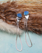 Opal Shark Chain Earrings