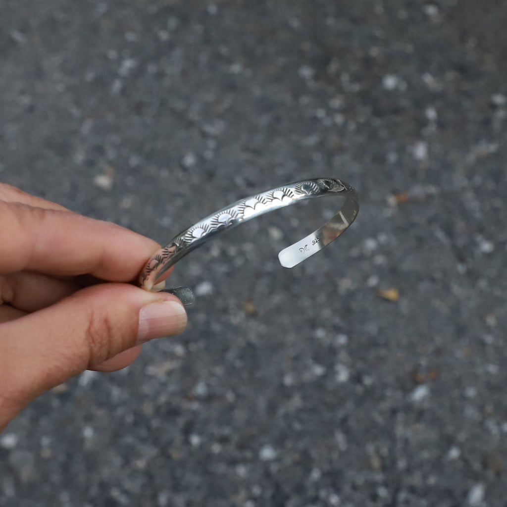 Thick Sterling Stamped Cuff #2