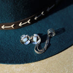 Opal Poppy Stud Ear Chains