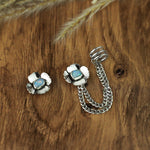 Opal Poppy Stud Ear Chains