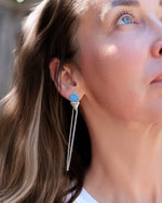 Opal Shark Chain Earrings