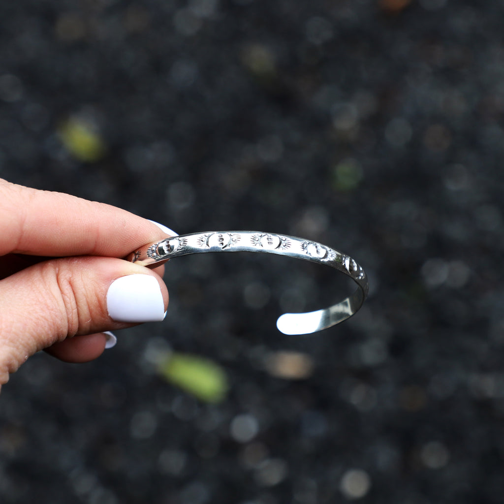 Thick Sterling Stamped Cuff #5