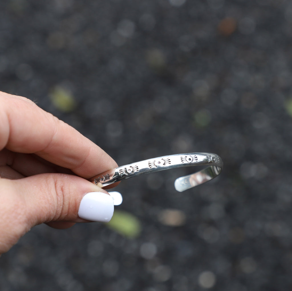 Thick Sterling Stamped Cuff #8