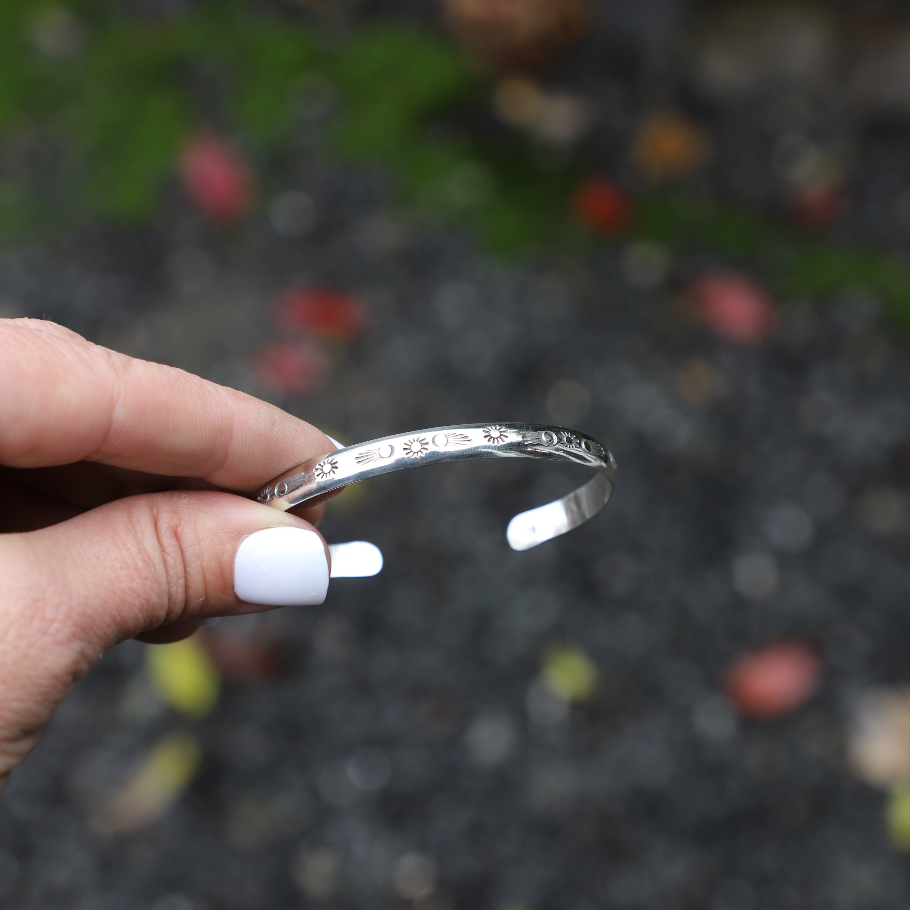 Thick Sterling Stamped Cuff #9