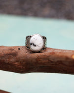 White Buffalo Disco Daisy Ring