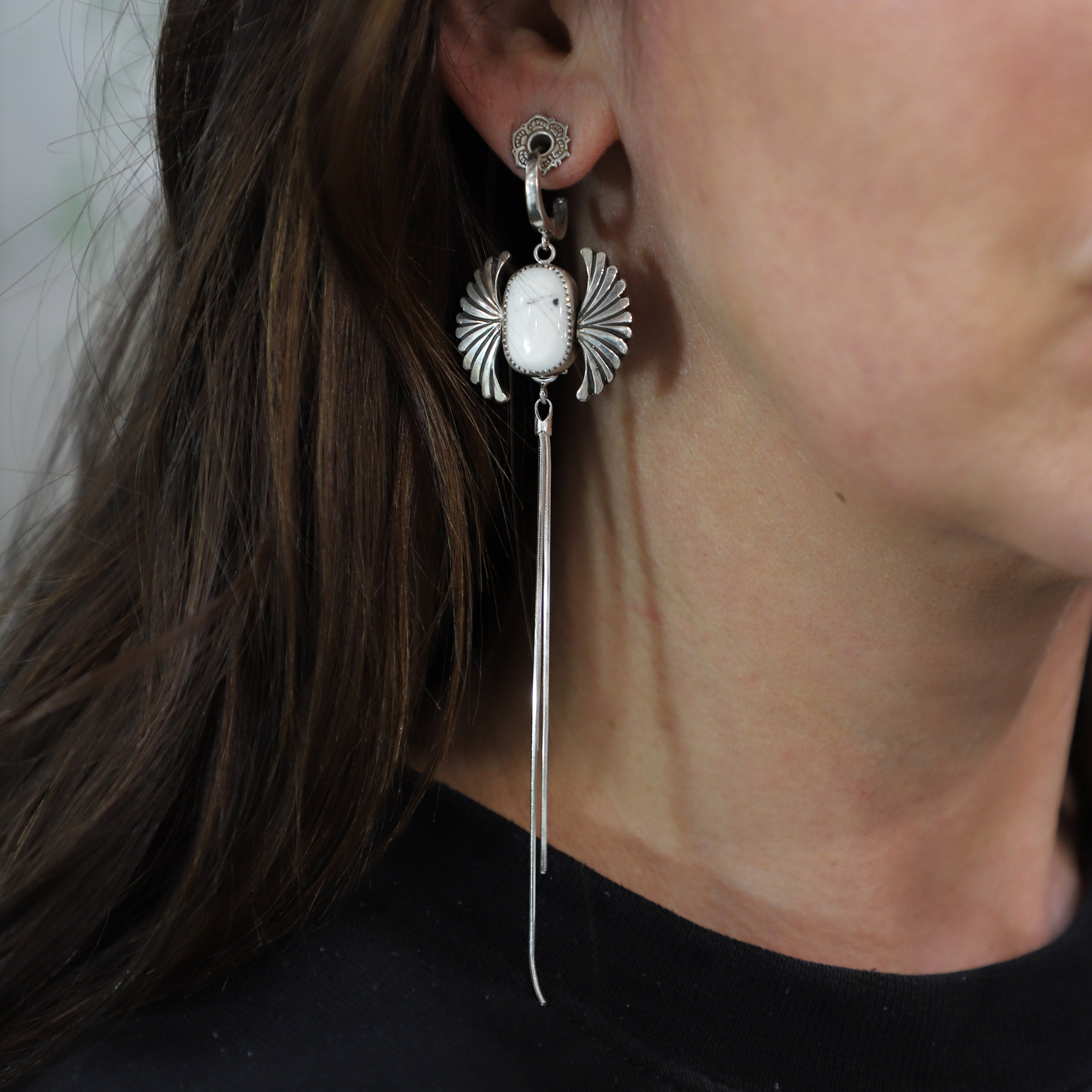 White Buffalo Phoenix Earrings